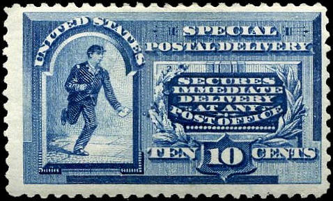 USA Express stamp with running postman