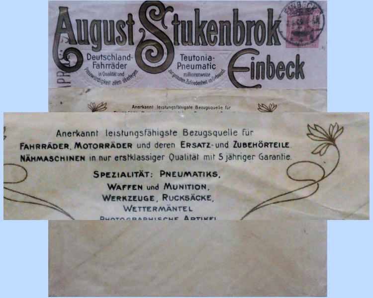 Advertising-enveloppe August Stukenbrok