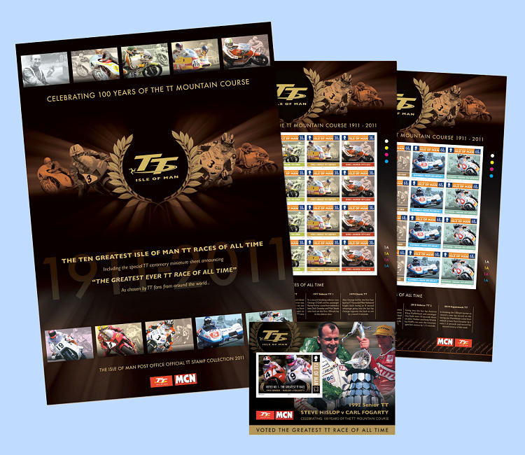 Commemorative folder Man voor uitgifte beste 10 TT-races