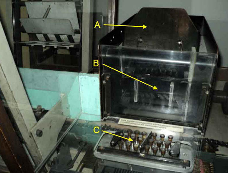 Invoergedeelte van Transorma machine