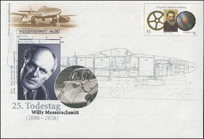 Briefkaart Duitse Post met Messerschmitt
