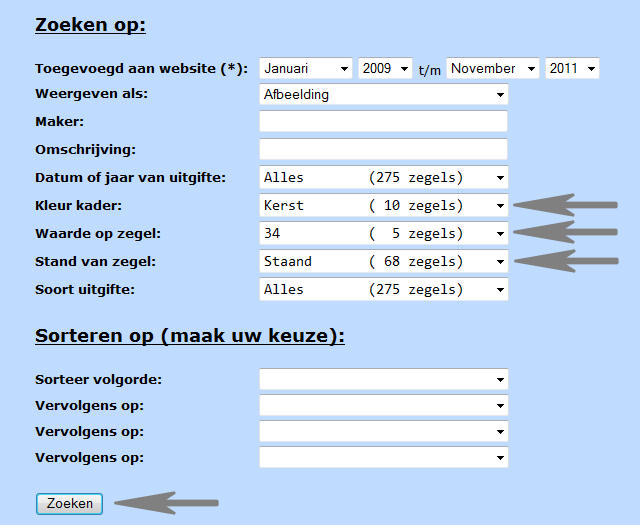 Zoeken op staande zegels, kader kerst en opdruk 34